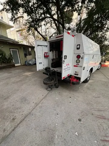 Magnet Plumbing service vehicle on-site for Slab Leak Repair in North Bay Village